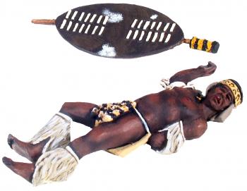 Image of Zulu Warrior Casualty No.1--single figure and shield