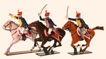 Image of Toy Soldiers Set British Hussars, 10th (Prince of Wales's Own) Hussars - An Officer, Trumpeter and Sergeant