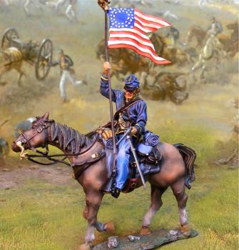 Image of Union Cavalry Flagbearer--single mounted figure--RETIRED--LAST ONE!!