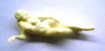 Image of Bathing Beauty - single figure resting on side - Cream/yellow