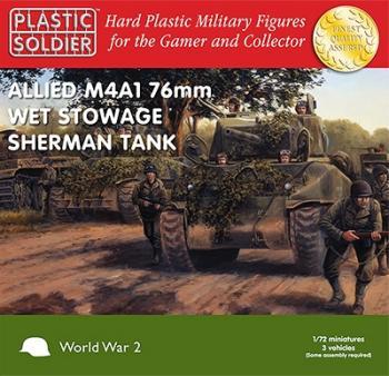 Image of 1/72nd Easy Assembly Sherman M4A1 76mm Wet Stowage Tank--makes three tanks--TWO IN STOCK.