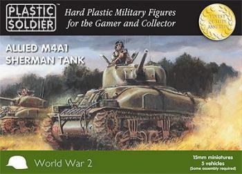 Image of 15mm Easy Assembly U.S. Sherman M4A1 75mm Tank--AWAITING RESTOCK.