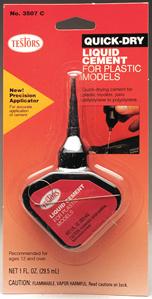 Quick Dry Liquid Cement for Plastic Models 1 oz. (formerly TES3507) #25863