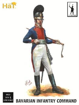 Napoleonic Bavarian Command--eighteen 1:32nd scale unpainted plastic figures -- AWAITING RESTOCK!! #25939