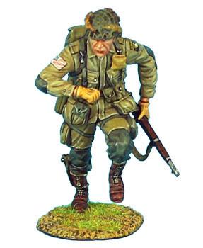 Image of US 101st Airborne Paratrooper Running with M1 Garand--single figure--RETIRED--LAST ONE!!
