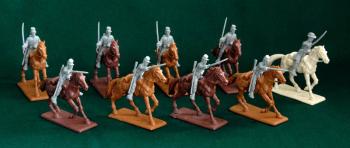 American Civil War Union Cavalry--Blue Plastic--9 Mounted Figures in 3 poses #27550