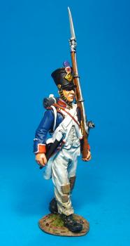 Image of Fusilier Marching (white pants), 66th Line, 4th Company, French Line Infantry, 1807--single figure--RETIRED-- TWO LEFT!!