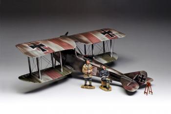 Image of WWI German Pilots--Karl Rommel and his rear gunner--two figures (plane not included)--RETIRED--LAST ONE!!