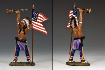 Image of American Flag--single Indian figure--RETIRED--LAST ONE!!