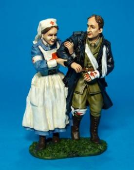 The Lucky Flesh Wound (Wounded Brit with Nurse)--two figures--RETIRED--LAST ONE!! #29327