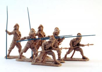 English Civil War Pikemen--6 figures in 3 Poses (Tan with loose pikes) English Civil War Pikemen--6 figures in 3 Poses (Tan with loose pikes) #29352