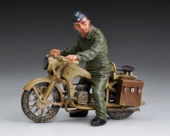 Image of Groundcrew with Zundapp (B)--single figure on motorcycle--RETIRED--LAST ONE!!