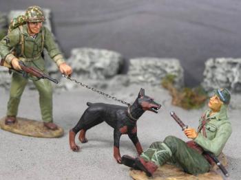 Always Faithful--War Dog with Marine Handler and Japanese Prisoner (March Through Times)--two figures and dog figure--RETIRED--LAST ONE!! #29518