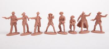 Wild West Cowboys and Gunfighters (Buckskin Brown)--eight figures in 8 poses--FIVE IN STOCK. #29725