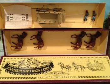 Image of Confederate Supply Wagon and Crew--Painted metal figures and accessories--RETIRED--LAST ONE!!