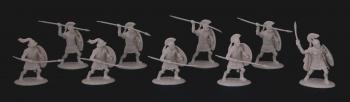 Hoplites (White)--nine unpainted plastic figures #29922