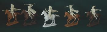Greek Cavalry A (White)--five unpainted plastic figures and five horses #29925