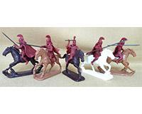 Athenian Cavalry (Red)--five unpainted plastic figures & five horses #29926