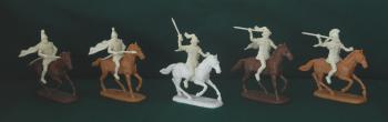 Greek Cavalry B (White)--five unpainted plastic figures and five horses #29927
