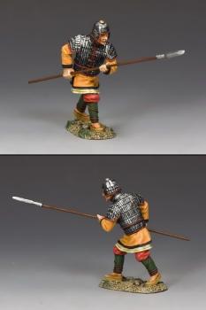 Image of Imperial Chinese Warrior Standing Ready with Spear--single figure--RETIRED.