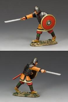 Image of Imperial Chinese Warrior Attacking with Sword--single figure--RETIRED.