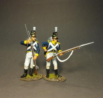 Two Line Infantry Loading, 21st Line Infantry Regiment, Portuguese Line Infantry--2 figures in white trousers--RETIRED -- LAST ONE! #0