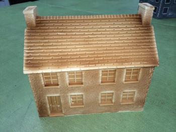 Stone House with Slate Roof--primed brown--11.5 in. x 8 in. x 10.5 in -- AWAITING RESTOCK! #30568