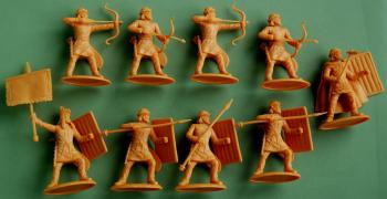 Medes Provincial (Medium) Infantry with Spear & Bow (1 Officer + 1 Standard Bearer + 4 Bowmen + 4 Spearmen)--Medes (same models as Persians except with different head-gear) #30818