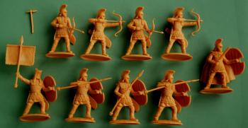 Phrygian Satrap Guard (Heavy) Infantry with Spear & Bow (1 Officer + 1 Standard Bearer + 4 Bowmen + 4 Spearmen)--(same models as Persians except with different head-gear) #30820