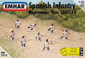 Spanish Infantry of the Peninsular War, 1807-1814--46 unpainted plastic 1:72 scale figures and 1 horse #30865
