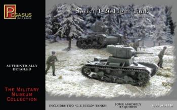 WWII Soviet T-26 Tank Snap Kit (2 tanks)--1:72 scale model tank kit #31363
