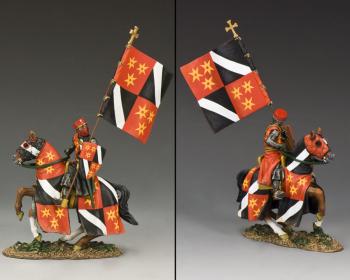 Image of Fighting Flagbearer (William of Bordes)--single mounted figure--RETIRED--LAST TWO!!