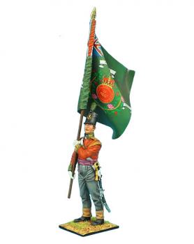 British 51st Light Infantry Regiment Ensign Standard Bearer--Regimental Colors, Waterloo 1815--single figure--TWO IN STOCK. #31615