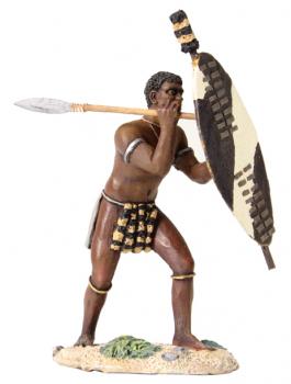 Zulu Warrior Beating Shield with Spear--single figure--RETIRED--LAST ONE!! Zulu Warrior Beating Shield with Spear--single figure--RETIRED--LAST ONE!! #31664