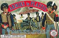 British Royal Horse Artillery, Waterloo, 1815--5 Man Crew in Dark Blue & Cannon in Blue/Grey #445