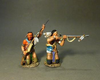 Two Woodland Indians Kneeling, Firing and Loading A--The Raid on St. Francis--four pieces #1