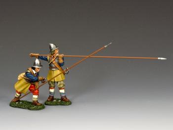Crouching and Presenting Pikemen (Royalist)--two figures--RETIRED--LAST ONE!! Crouching and Presenting Pikemen (Royalist)--two figures--RETIRED--LAST ONE!! #32261