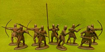 Medieval French Archers & Billmen (Silver)--9 Figures with Plug-in parts #32368