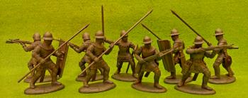 Medieval French Crossbowmen & Pavisiers (Silver)--9 Figures with plug-in parts #32370