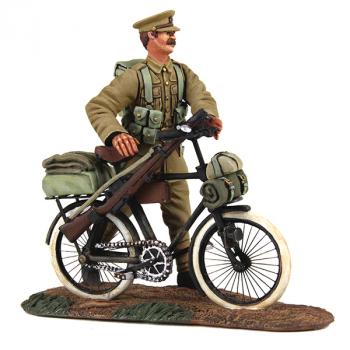 Image of 1914 British Infantry Pushing Bicycle--single figure with bicycle--RETIRED--LAST ONE!!