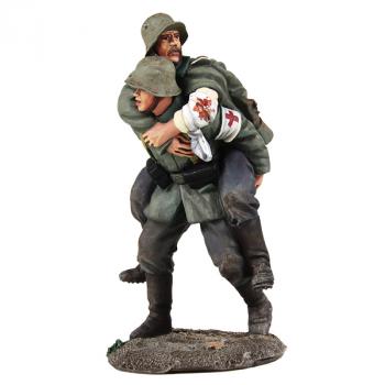 Image of 1916-18 German Medic Carrying Wounded Soldier--two figures on single base--RETIRED--LAST ONE!!