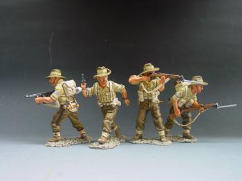 WWII Australian Attack--four figures fighting--RETIRED. ONE AVAILABLE!  #32432