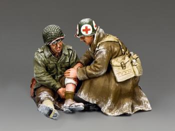 Image of Sitting Wounded Set--two figures--RETIRED. ONE IN STOCK!