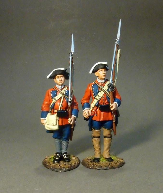 Two Line Infantry at Attention, 60th (Royal American), Regiment of Foot, The Raid on St. Francis, 1759--two figures--RETIRED--LAST ONE!! #1 Two Line Infantry at Attention, 60th (Royal American), Regiment of Foot, The Raid on St. Francis, 1759--two figures--RETIRED--LAST ONE!! #1