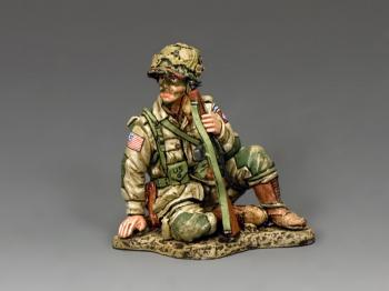Sitting Tommy Gunner--single U.S. paratrooper figure--RETIRED. - ONE AVAILABLE!  #32769