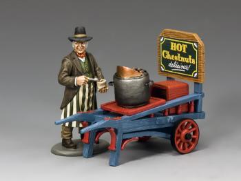 The Hot Chestnut Seller--chestnut seller and cart--RETIRED. #32786