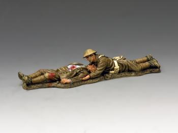 Rescue Under Fire--a Tommy pulls his comrade back behind the lines--two figures on single base--RETIRED. Rescue Under Fire--a Tommy pulls his comrade back behind the lines--two figures on single base--RETIRED. #32935