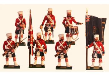 Image of Toy Soldiers Set 42nd Highlander Regiment Colour Party Painted