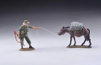 Image of Patrolman with Mule--single Aussie soldier figure with mule--RETIRED -- LAST TWO!!