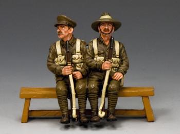 Sitting Anzacs Set #2 (Queensland)--two seated figures--RETIRED. #33121